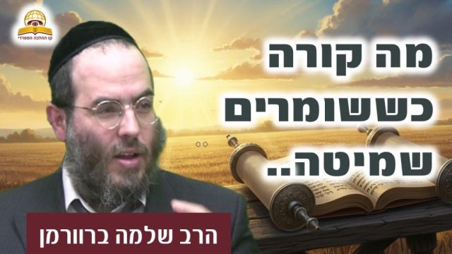 אמונה מעל לכל דמיון: מה קורה כששומרים שמיטה? הרב שלמה ברוורמן